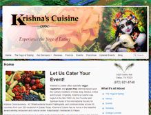 Tablet Screenshot of krishnascuisine.com